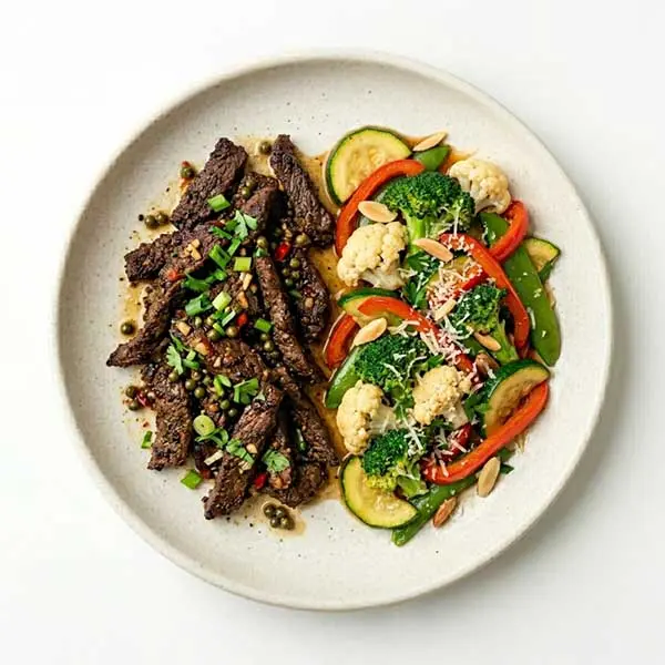 Beef Tapa with Keto Veggie Stir Fry